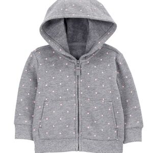 Gray Polka Dot Kids zip Hoodie